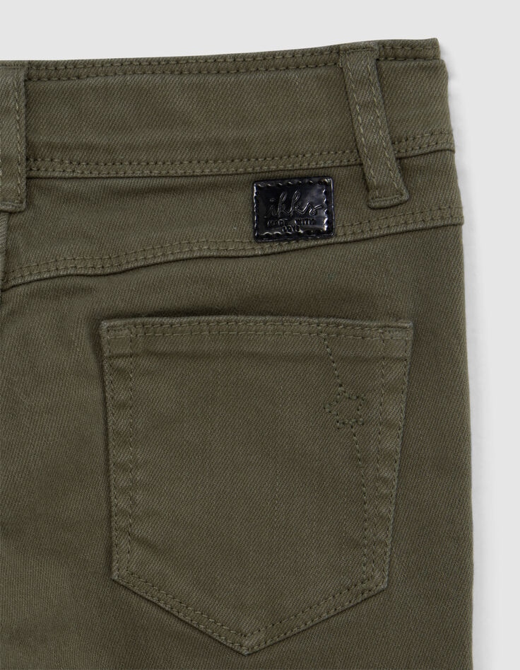 Jean upcyclé SLIM kaki ganses-bijou fille-7