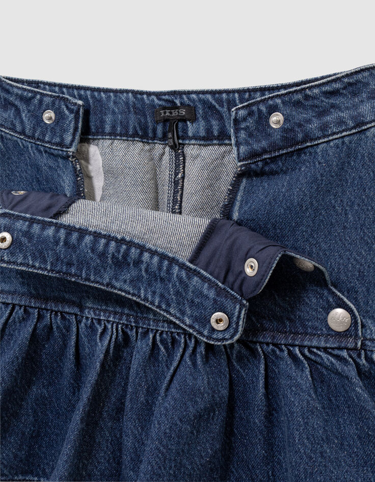 Jupe en jean bleu boutons pressions esprit pont fille-5