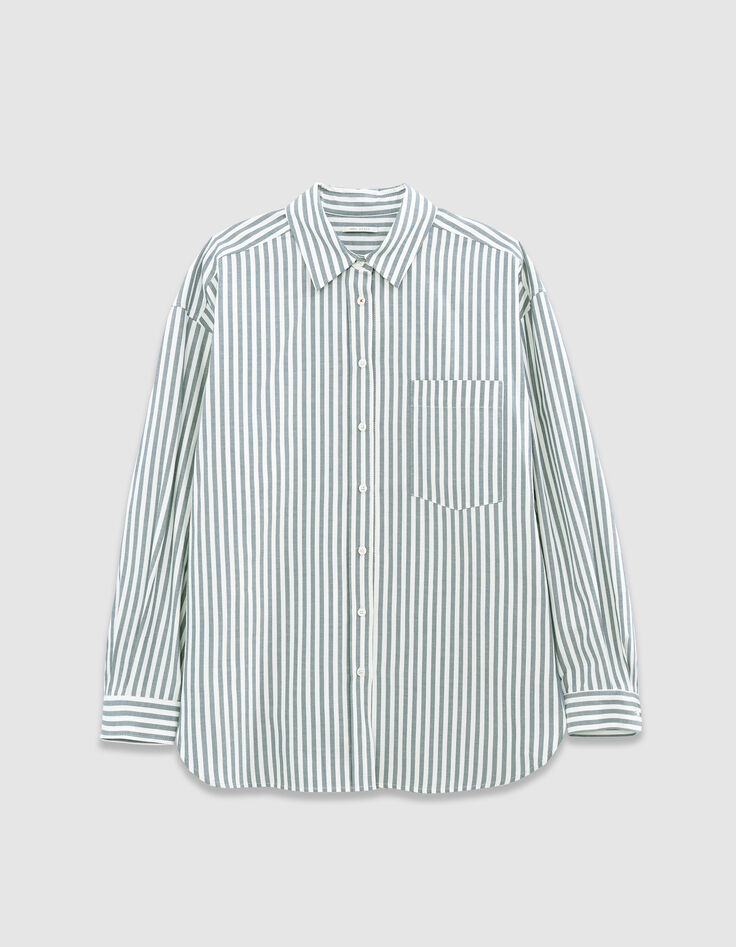 Chemise rayures bleues et blanches Femme -5