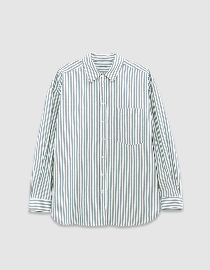 Chemise rayures bleues et blanches Femme -5 Chemise rayures bleues et blanches Femme -5