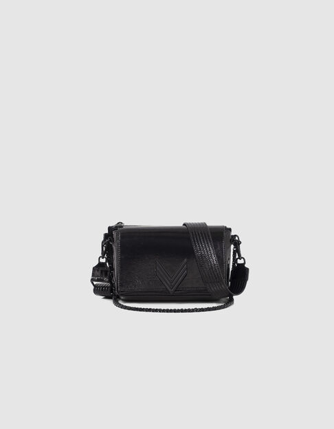 Women’s black patent leather 111 CENTRAL PARK bag