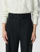 Pantalon de tailleur marine large rayures tennis Femme-5