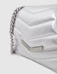 Sac THE 1 glitter argenté cuir métallisé Taille S Femme-6