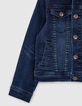 Veste en jean blue vintage à capuche amovible garçon -6