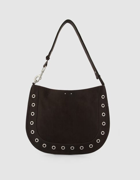 El bolso de Mujer de cuero marr&oacute;n con decoraci&oacute;n de ojales - IKKS