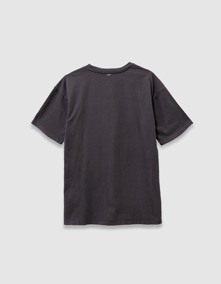 Camiseta gris algodón oversize mensaje niña-3
