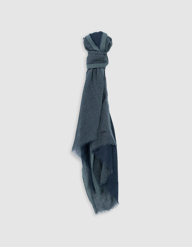 Foulard marine biface motif minimaliste et uni Homme-1