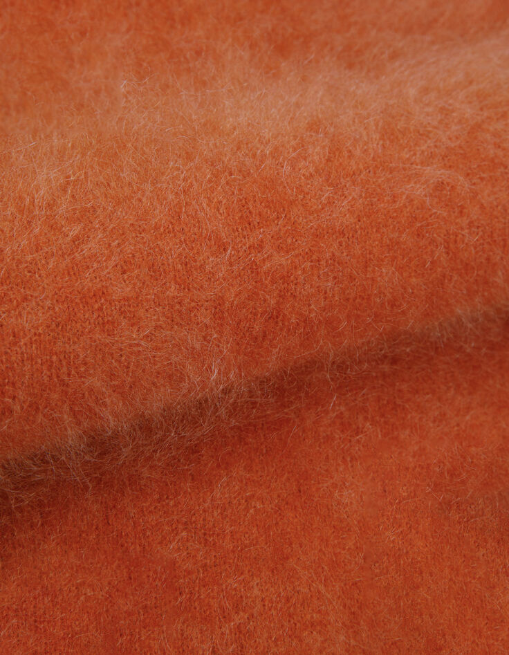 Oranger Kaschmir-Pullover Damen mit Rundhals-6