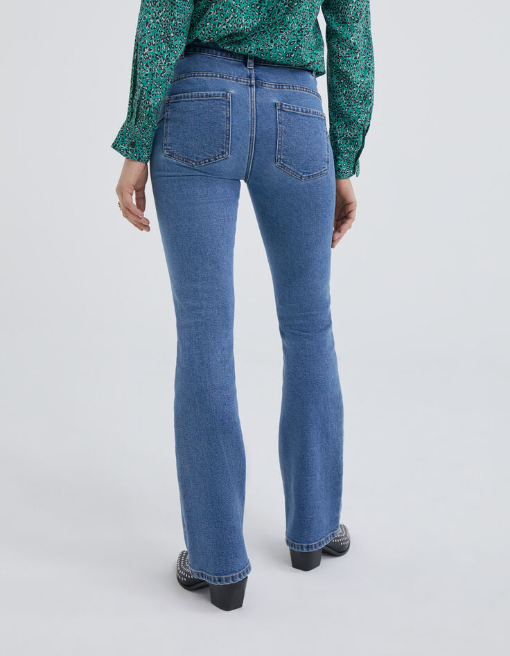 Vaqueros flare azul tiro alto algod&oacute;n reciclado mujer-2