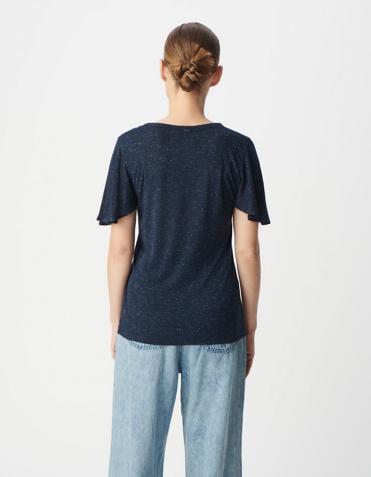 Tee-shirt marine maille lurex Femme-3 Tee-shirt marine maille lurex Femme-3