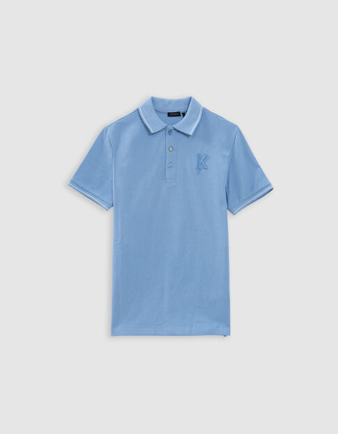 Polo bleu broderie K-éclair garçon - IKKS