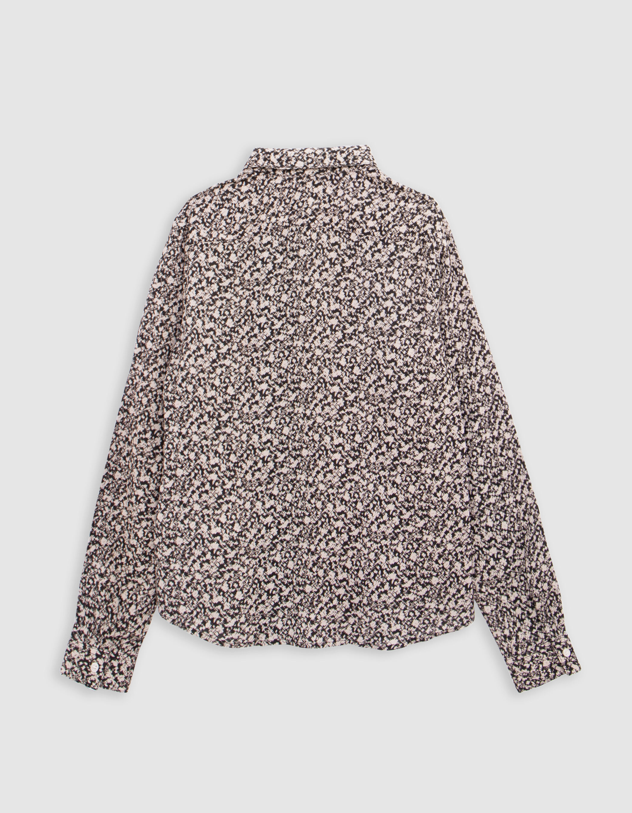 Chemise noire LENZING™ ECOVERO™ fleurs graphiques garçon