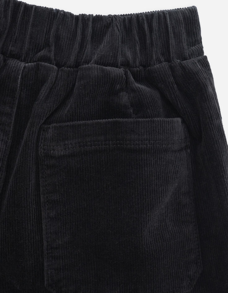 Short noir velours côtelé noeud-ceinture fille-5 Short noir velours côtelé noeud-ceinture fille-5