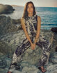 Marineblaues Top mit Tropical-Print ohne &Auml;rmel Damen-2