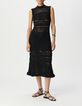 Robe midi noire tricot esprit crochet-1