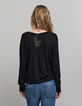 Camiseta negra con bordado de calavera en la espalda-3