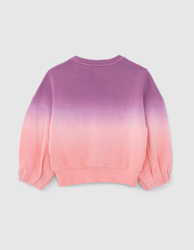 Sweat rose molleton effet deep dye fille-5 Sweat rose molleton effet deep dye fille-5