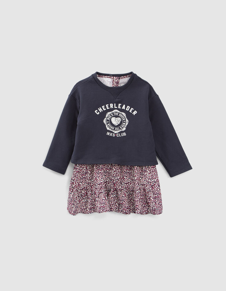 Robe 2-en-1 imprimé étoiles avec sweat bébé fille-2