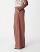 Pantalon large bordeaux gaze de coton Femme-5