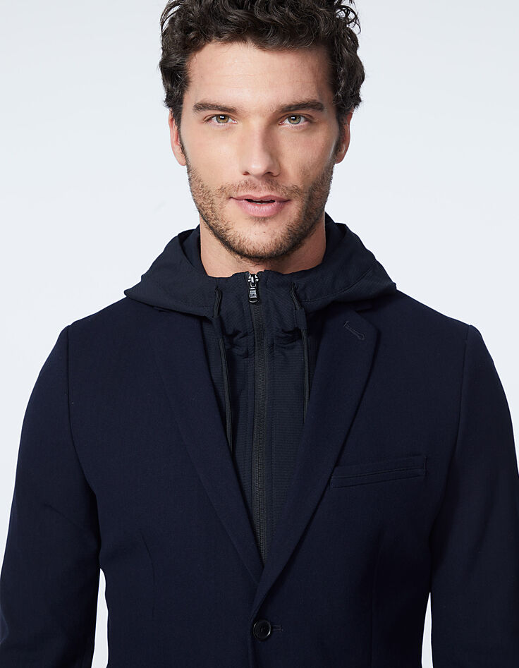 Veste marine avec parmenture à capuche WATER REPELLENT Homme-2