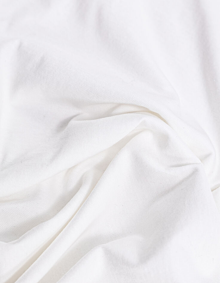 Tee-shirt écru col rond broderie chevrons dos Femme-6