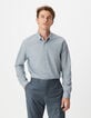 Chemise slim bleue imprim&eacute; minimaliste Homme-2