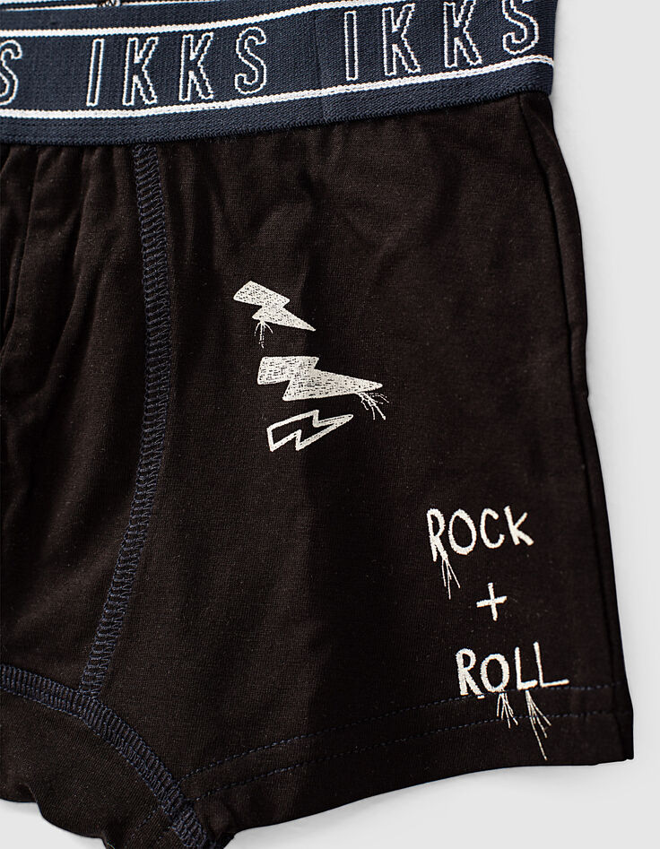 Boxer gris estampado rock y negro niño -2 Boxer gris estampado rock y negro niño -2