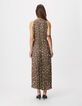 Women's grey polka dot print maxi dress-3