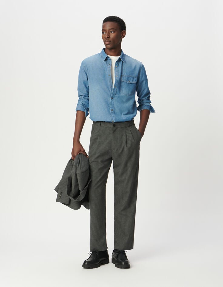 Chemise en jean regular bleu Homme-1 Chemise en jean regular bleu Homme-1