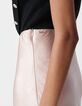 Jupe longue rose satinée-4