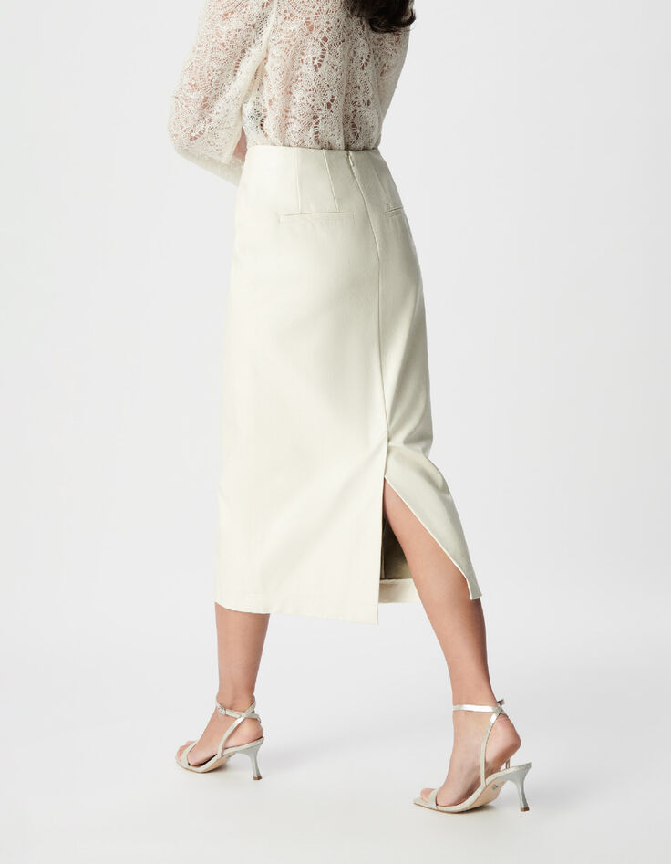 Dames lange witte rock kokerrok-3