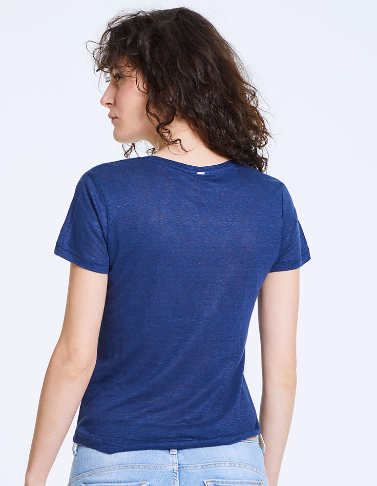 Tee-shirt en lin visuel "Los Angeles Paris" femme-3 Tee-shirt en lin visuel "Los Angeles Paris" femme-3