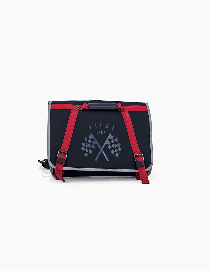 Cartable 38 cm navy IKKS Pilot garçon -1