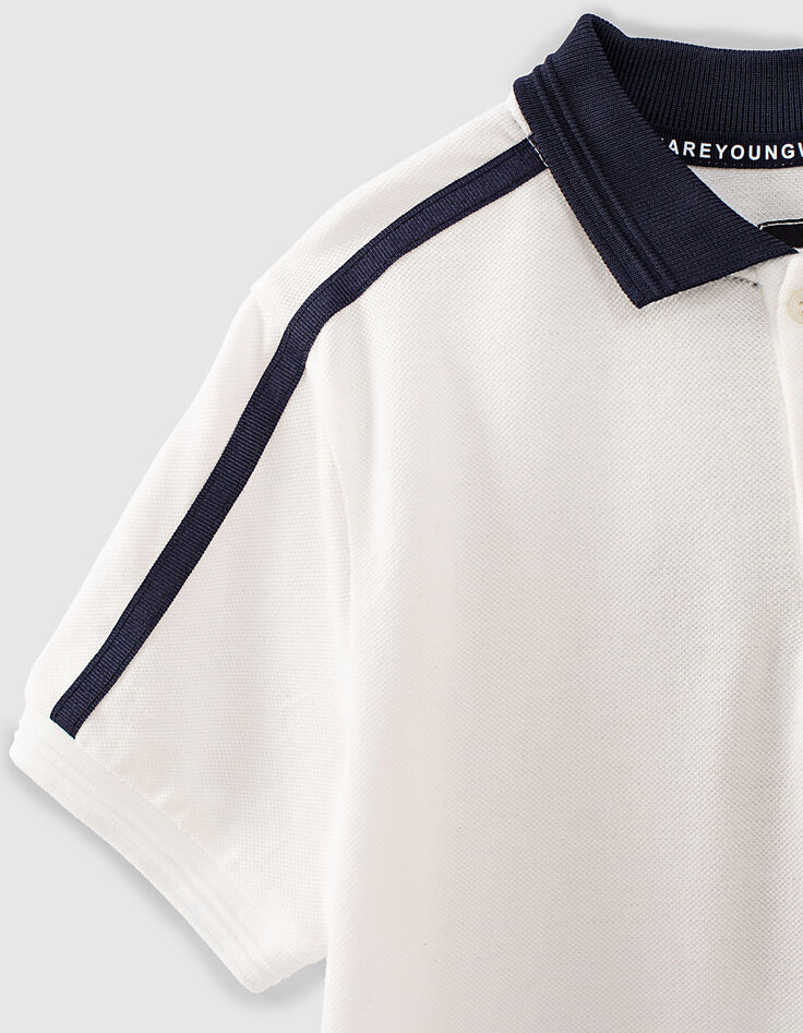 Polo blanc, rouge et navy garçon -6