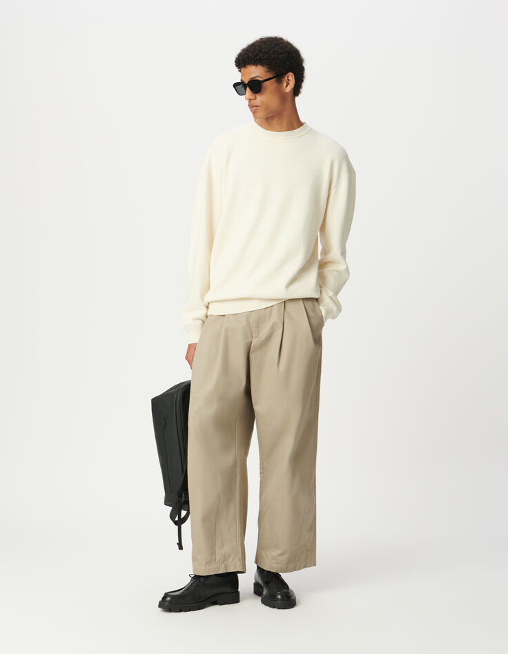 Sweat &eacute;cru maille int&eacute;rieure bouclette Homme-6