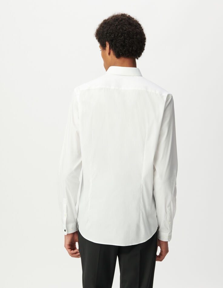 Men’s white BasIKKS SLIM shirt with black line-3 Men’s white BasIKKS SLIM shirt with black line-3