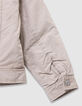 Beige Mädchenjacke aus gefüttertem Stoff-5