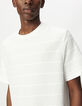 T-shirt manches courtes blanc jacquard rayures Homme-4