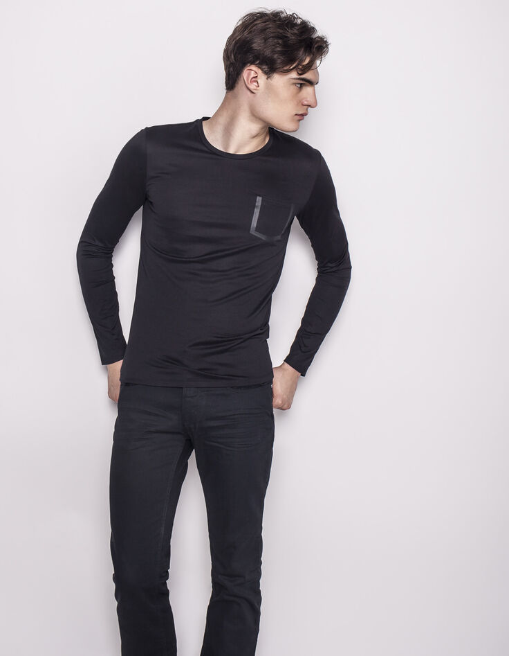 Tee-shirt noir homme-1