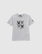 T-shirt gris icônes MINECRAFT garçon-1