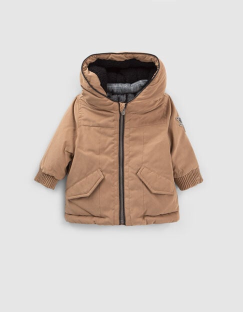 Parka camel forrada con capucha bebé niño - IKKS