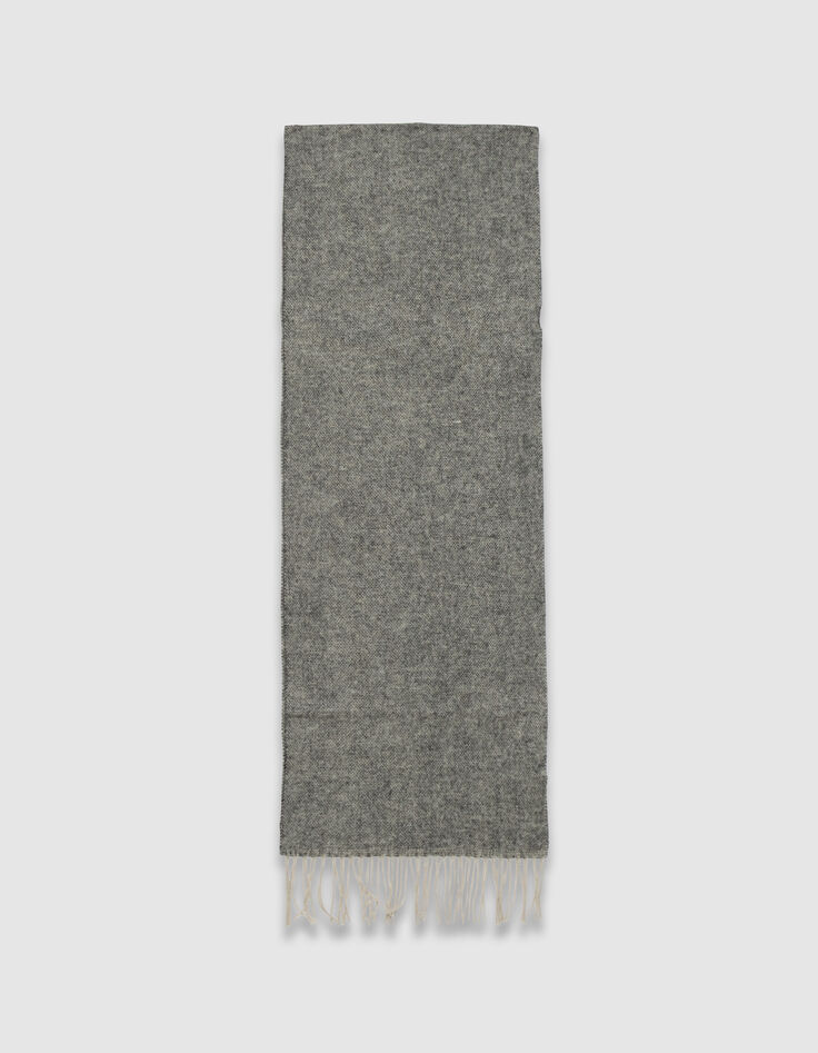 Graumelierter Herrenschal mit Fransen-1