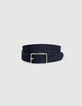 Men’s navy blue nubuck leather belt-1