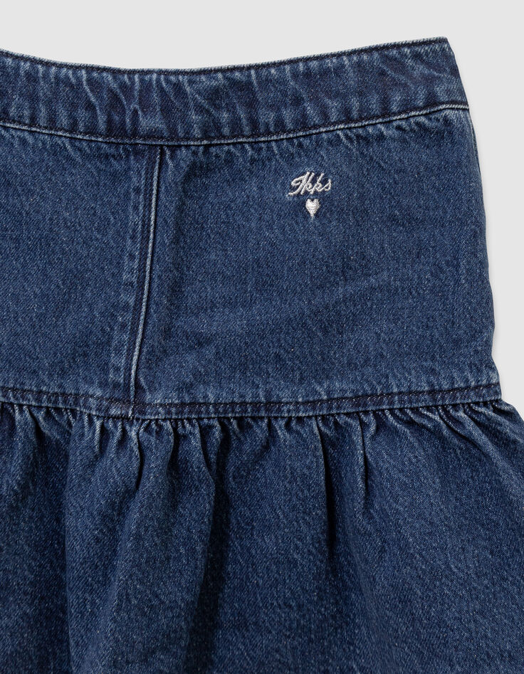 Jupe en jean bleu boutons pressions esprit pont fille-6