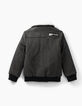 Boys’ anthracite grey marl Sherpa collar jacket-4