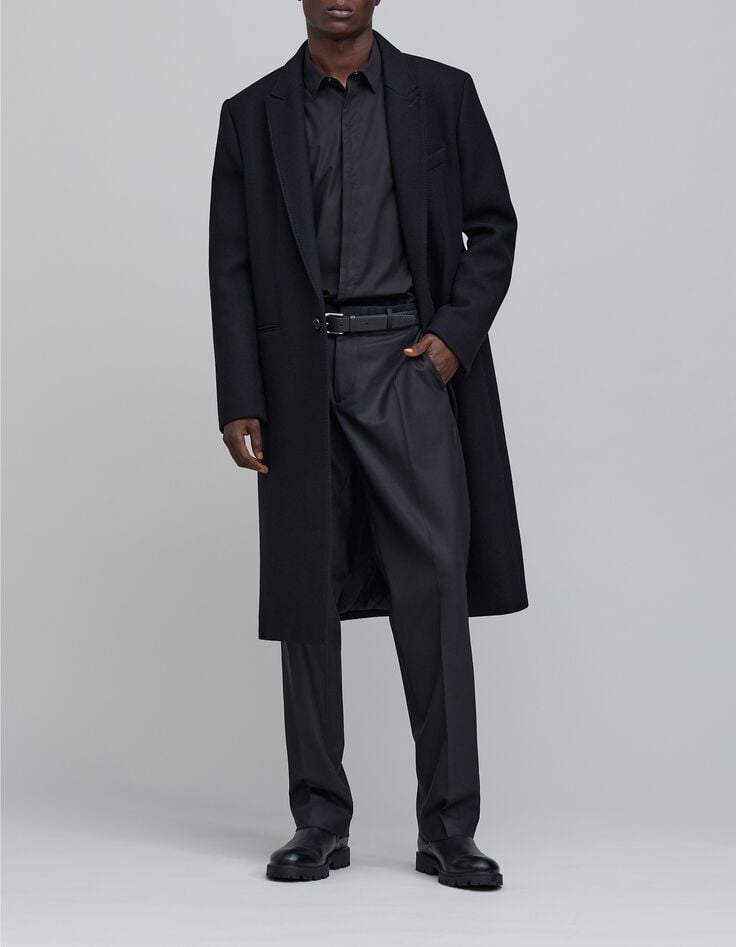 Pure Edition-Men&rsquo;s black SLIM shirt, embroidered lightning-5