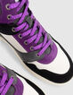 Deportivas negro, blanco, gris, violeta mix cuero mujer-6