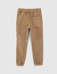 Pantalon beige &eacute;lastiqu&eacute; forme battle gar&ccedil;on -4