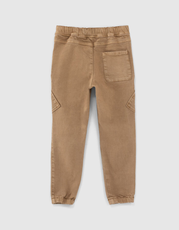 Pantalon beige &eacute;lastiqu&eacute; forme battle gar&ccedil;on -4