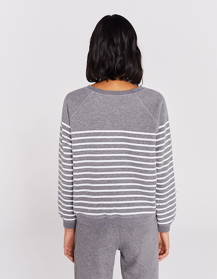 Sudadera holgada manga larga marinera gris oscuro mujer-2